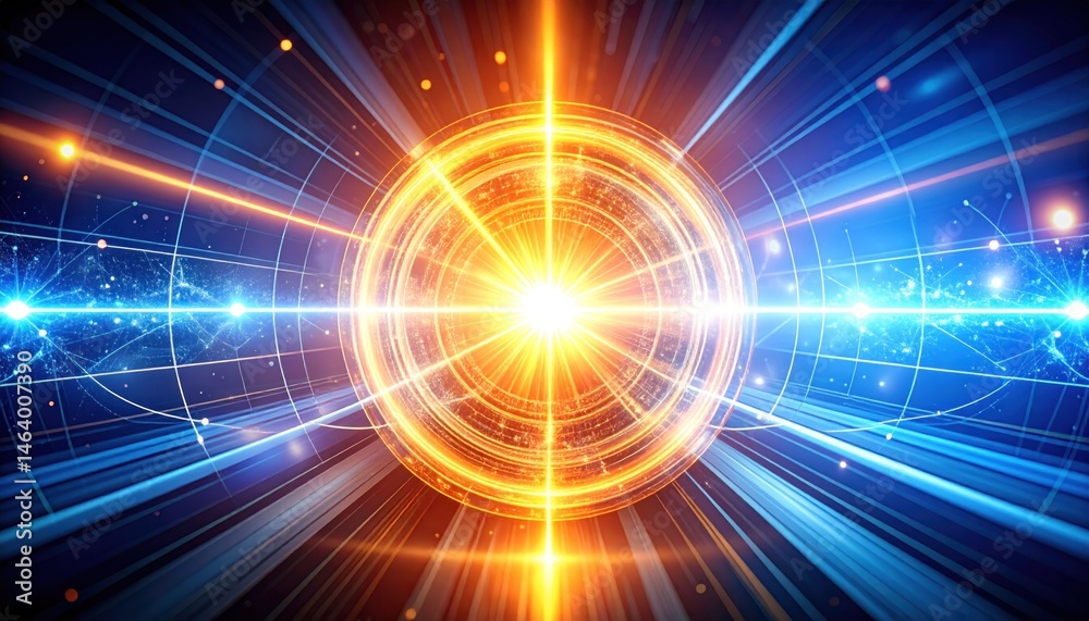 Fototapeta premium Abstract Light Energy Burst with Lines