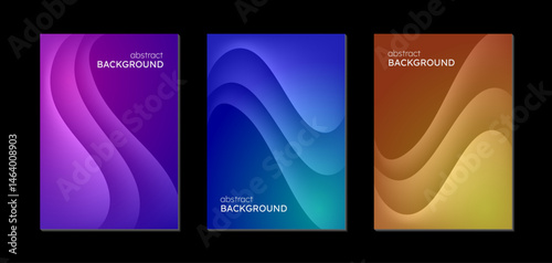 wave line abstract background with bright colorful gradient template design for cover, brochure, poster, flyer