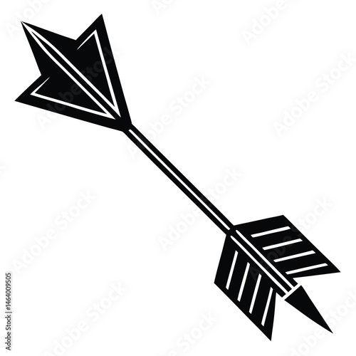 Abstract Arrow Design with Swirling Lines