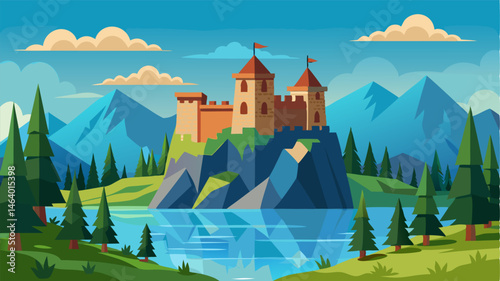 The beauty of this historic fortress is amplified by its location at the edge of a serene lake and surrounded by majestic forests.