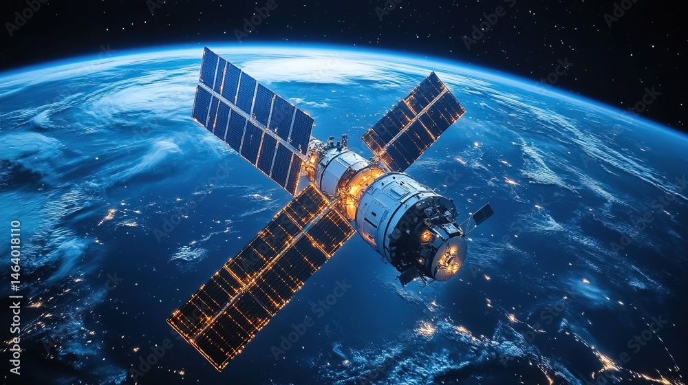 Satellite in Orbit Above Earth Satellite in Orbit Above Earth