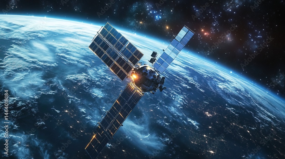 Satellite in Orbit Above Earth Satellite in Orbit Above Earth