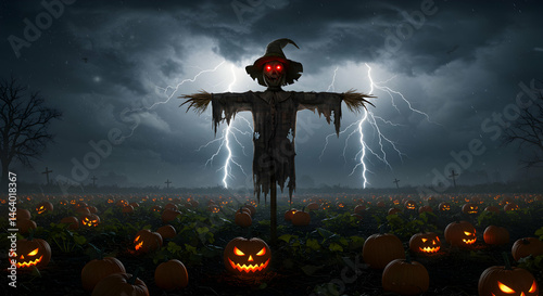 Scary Scarecrow Halloween Background transparent background