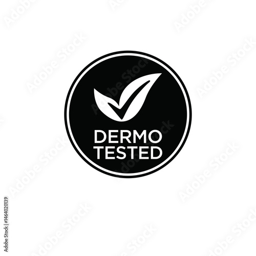 Dermo Tested Checkmark Logo Vector Icon Sign