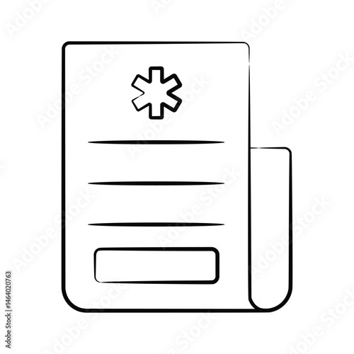 Download icon of medical rx report designed in hand drawn style