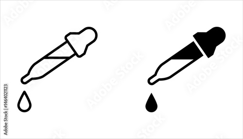 Dropper icon set. Pipette signs collection on white background