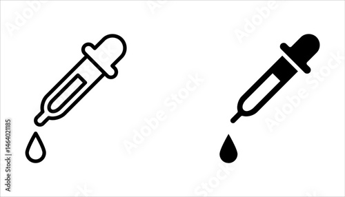 Dropper icon set. Pipette signs collection on white background