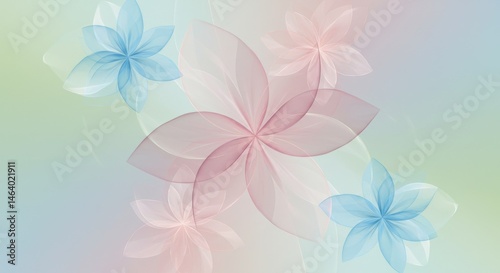 Ethereal flowers amidst gentle pastel hues