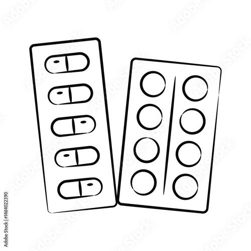 Have a look at this  hand drawn  icon of medicine blister