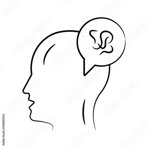 Creatively designed  hand drawn  style icon of chaotic mind