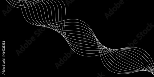 Abstract Black background with a glowing abstract waves. Abstract wave element for design. Digital frequency track equalizer, Futuristic background design. Long exposure, Light painting photography.