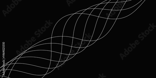 Abstract Black background with a glowing abstract waves. Abstract wave element for design. Digital frequency track equalizer, Futuristic background design. Long exposure, Light painting photography.