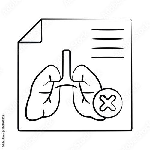 Download premium hand drawn icon of medical lungs report
