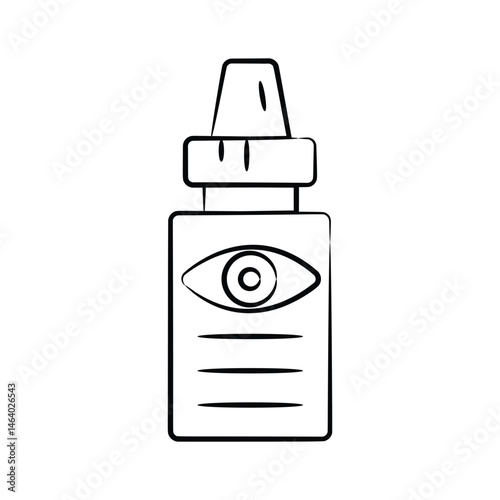 A handy hand drawn style icon showing eye drops bottle