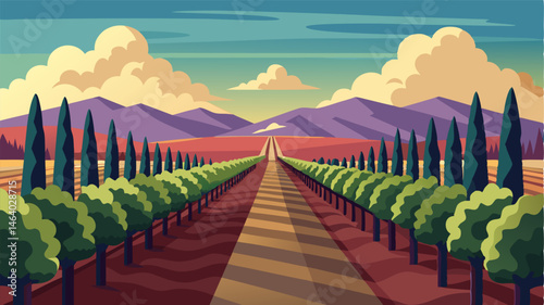 The landscape seems to go on forever with endless rows of grapevines leading to the distant horizon inviting visitors to escape into its tranquility.