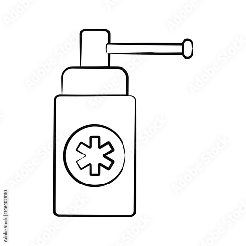 A handy  hand drawn  style icon of medical spray