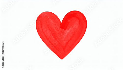 Hand-Drawn Painted Red Heart with Grunge Texture, Perfect for Valentine’s Day Design Elements