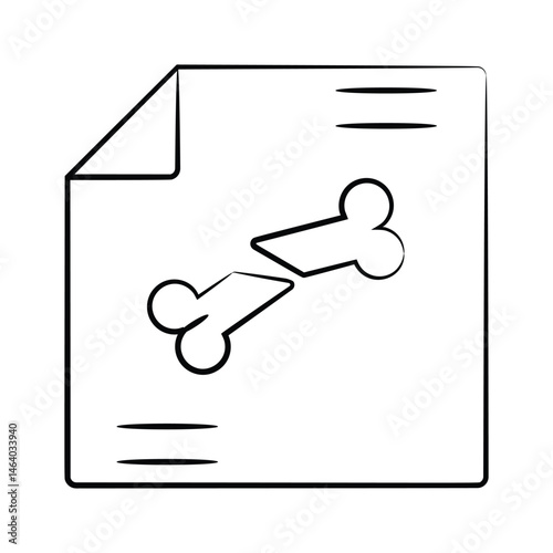 A customizable  hand drawn  icon of orthopedic report