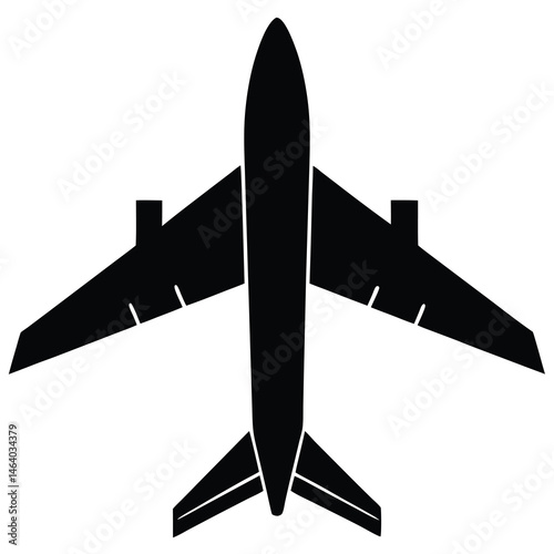 Silhouette of Airplane from Top View