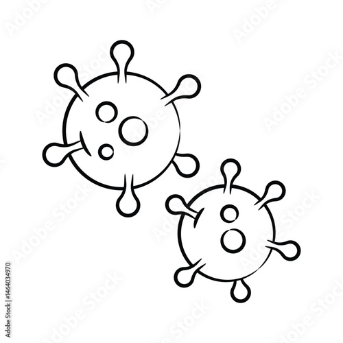 Easy to edit hand drawn icon showing virus