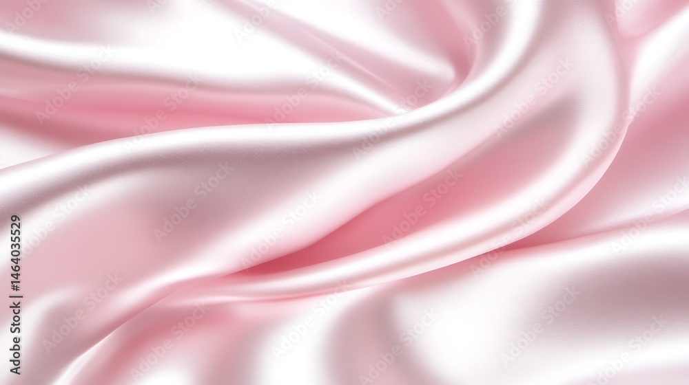 Fototapeta premium Delicate Silk Waves: Luxurious Pale Pink Fabric Texture Close-Up Shot