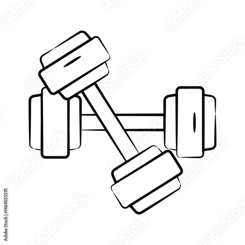 Ready to use hand drawn style icon of dumbbells