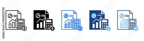 Calculation Icon Set With Multiple Style Collection 
