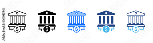 Fiscal Icon Set With Multiple Style Collection 