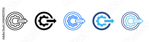 Output Icon Set With Multiple Style Collection 