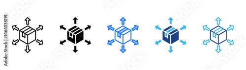 Distribution Icon Set With Multiple Style Collection 