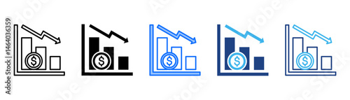 Recession Icon Set With Multiple Style Collection 