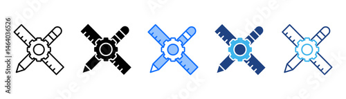 Measurement Icon Set With Multiple Style Collection 