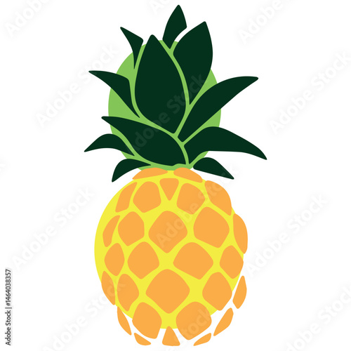 Vector drawing of pineapple with bright spots on the background.