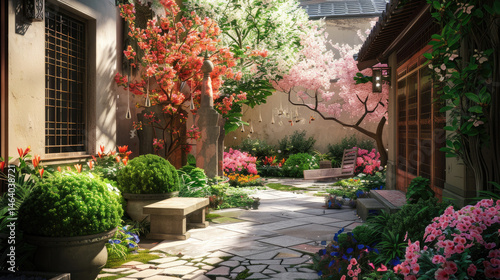 Fototapeta Naklejka Na Ścianę i Meble -  garden with flowers