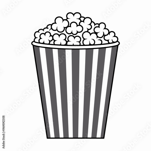 Retro Cinema Popcorn Bucket Illustration