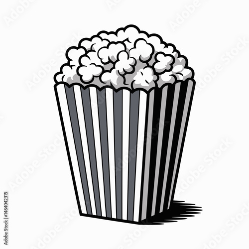 Retro Cinema Popcorn Bucket Illustration