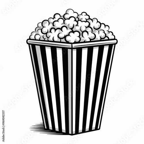 Retro Cinema Popcorn Bucket Illustration