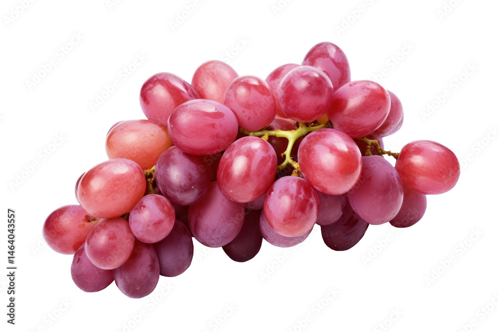 Fototapeta premium cluster of red fresh grapes isolated on white or transparent png