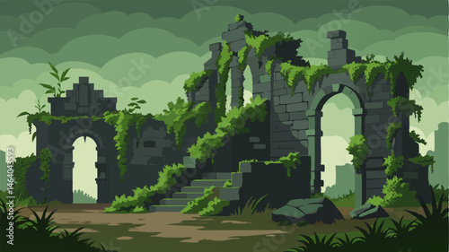 Overgrown with ivy and moss the crumbling ruins of this oncemighty fortress serve as a haunting reminder of its tumultuous history.