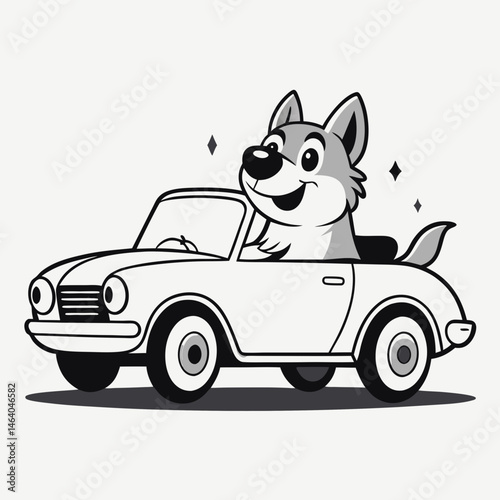 dog and car
