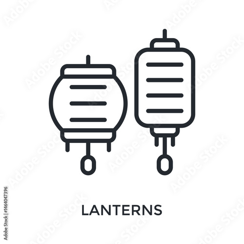 Lanterns Icon Outline Style. Vector Illustration For Graphic Design