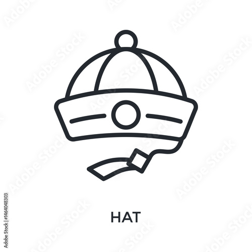 Hat Icon Outline Style. Vector Illustration For Graphic Design