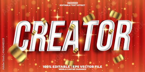 Creator editable text effect in modern trend style