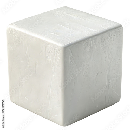 white cube isolated on white