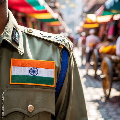 Indian flag patch on Indian army uniform