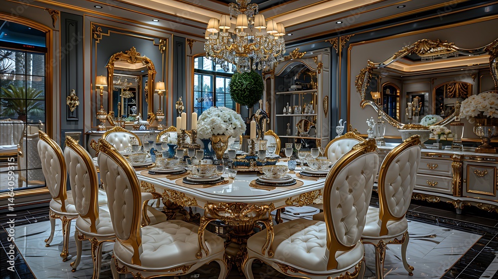 Fototapeta premium Classic vintage luxury room decor high resolution image