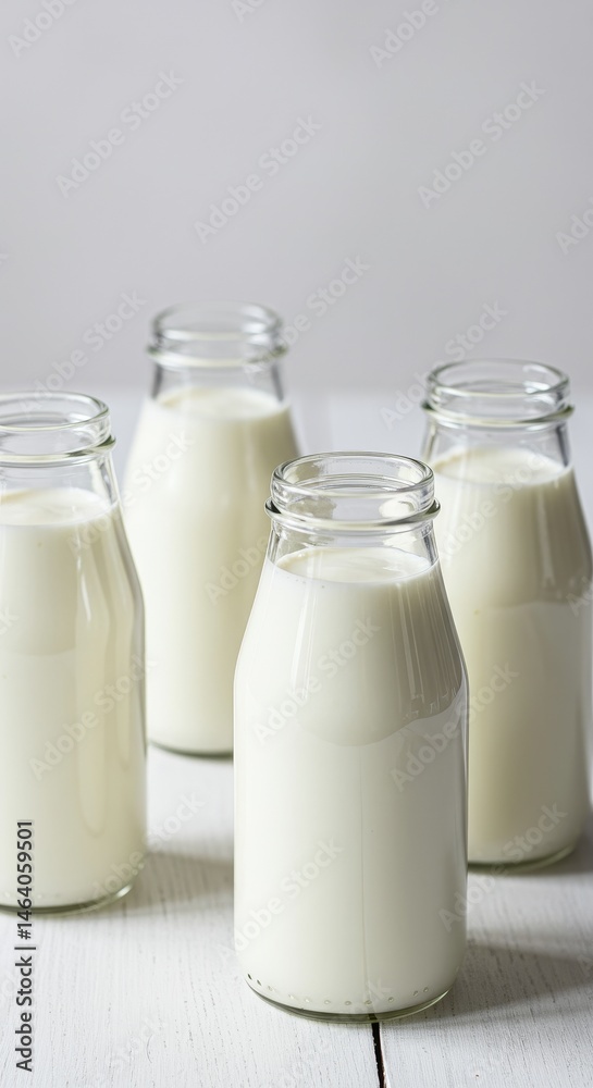 Realistic Image of Fresh Milk in Glass Bottle Nutritious Dairy Realistic Image of Fresh Milk in Glass Bottle Nutritious Dairy
