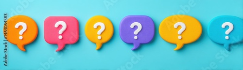 Colorful Question Marks on Vibrant Background for Creative Design