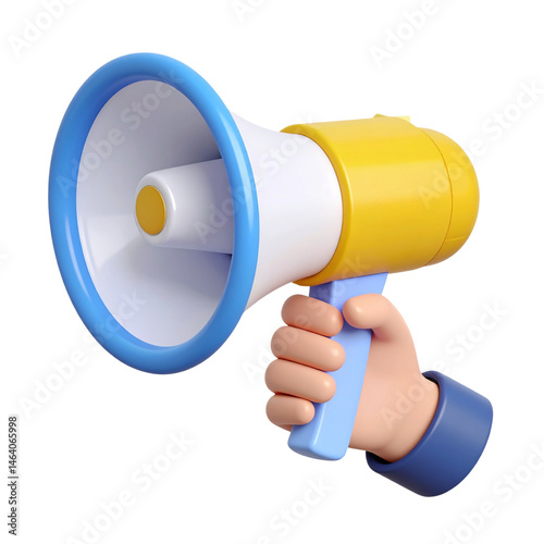 Megaphone used for loud announcement isolated on white background