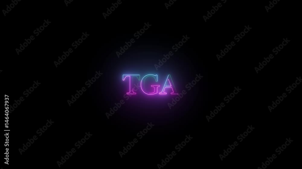 TGA text animation video on black background. 4k TGA text animation video on black background. 4k